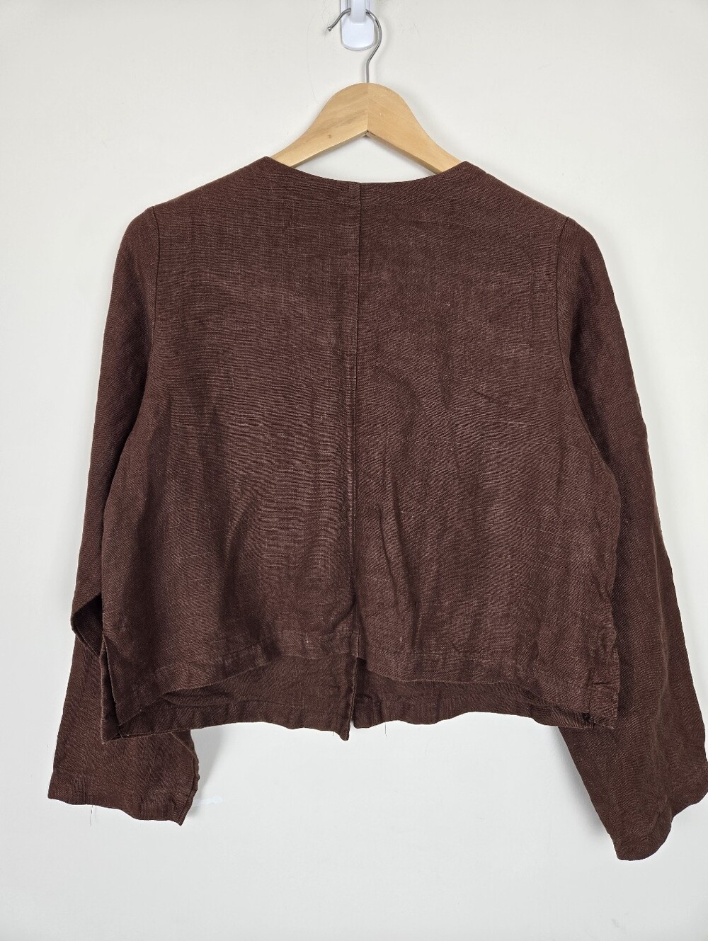 LINEN Boxy Toggle Button Jacket - Picture 3 of 7